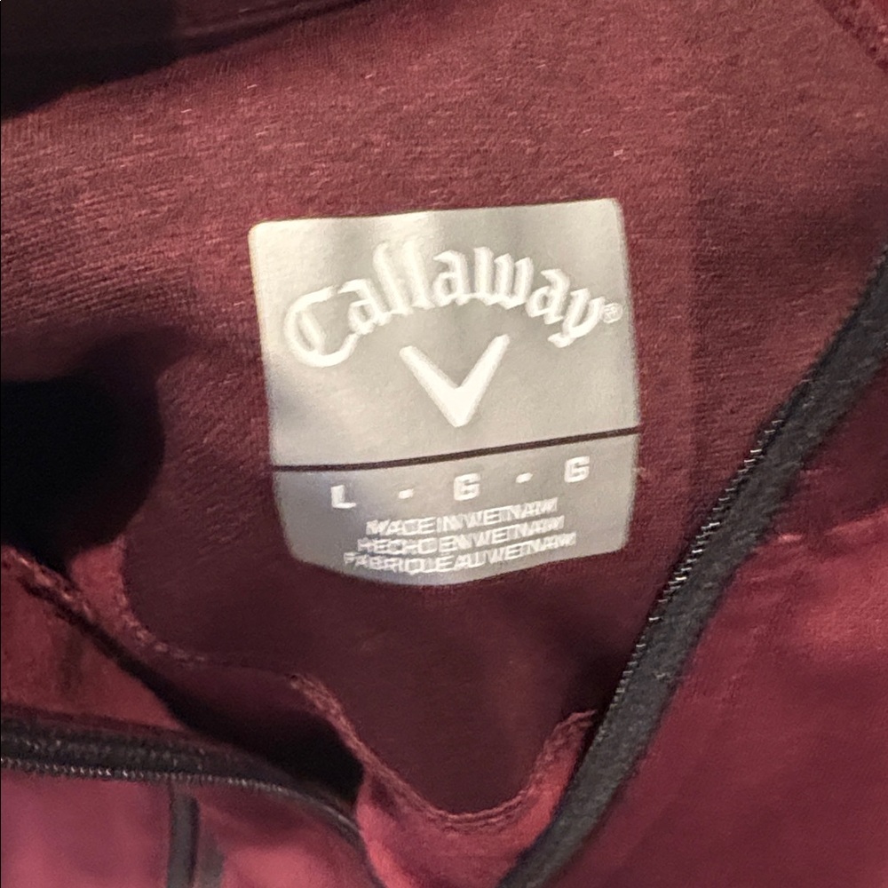 Callaway - Men's Quarter golf Zip Fleece Pullover. Size Large. Red Burgundy NWOT - Picture 14 of 14